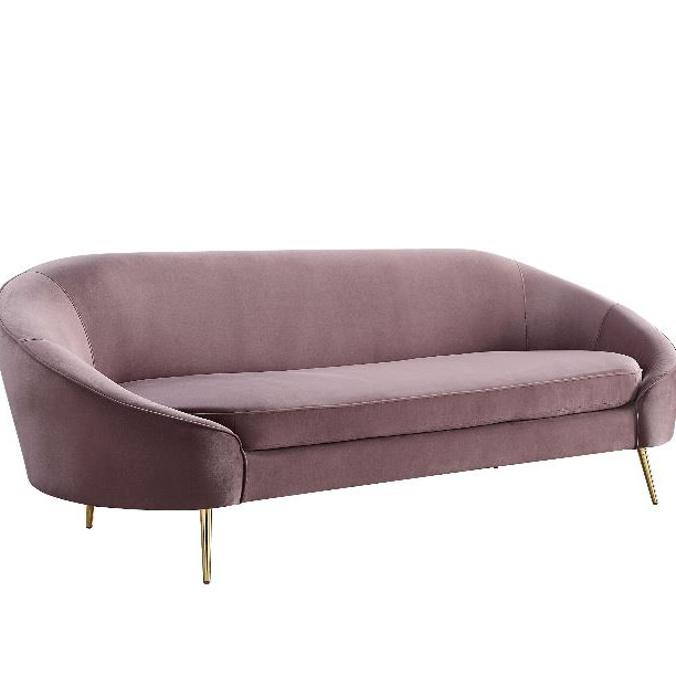 Abey Sofa w/2 Pillows, Pink Velvet - LV00205