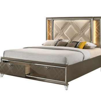 Eastern King Bed (Storage & LED) - 25317EK