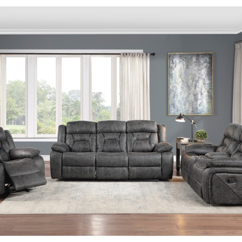 9989GY*3 3PC SETS Sofa + Love Seat + Chair