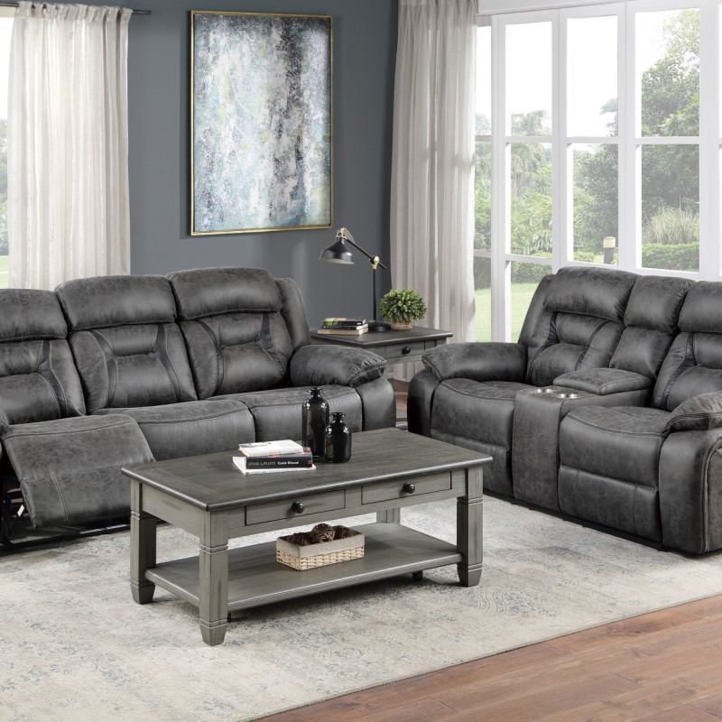 9989GY*2 2PC SETS Sofa + Love Seat
