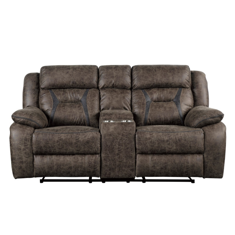 9989DB-2 Double Reclining Love Seat with Center Console