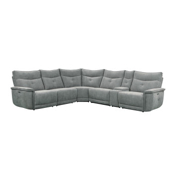 9509DG*6LRRRPWH 6-Piece Modular Power Reclining Sectional with Power Headrest