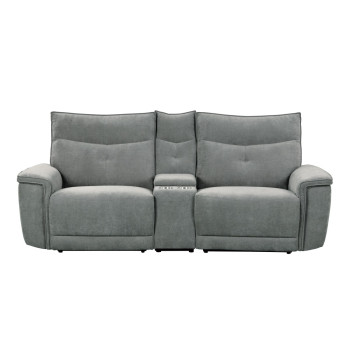 9509DG-2CNPWH* Power Double Reclining Love Seat with Center Console and Power Headrests