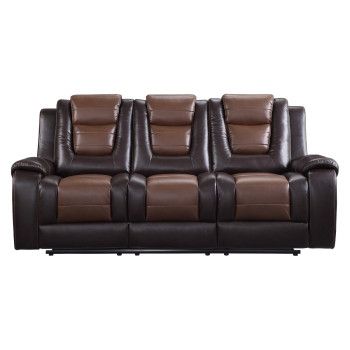 9470BR-3 Double Reclining Sofa with Drop-Down Cup Holders