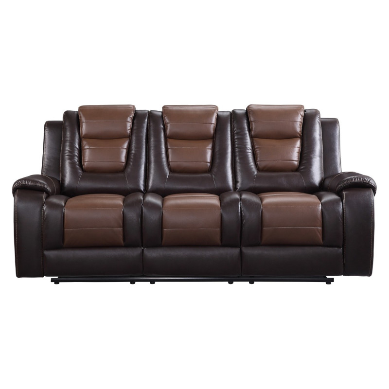 9470BR-3 Double Reclining Sofa with Drop-Down Cup Holders