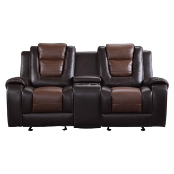 9470BR-2 Double Glider Reclining Love Seat with Center Console