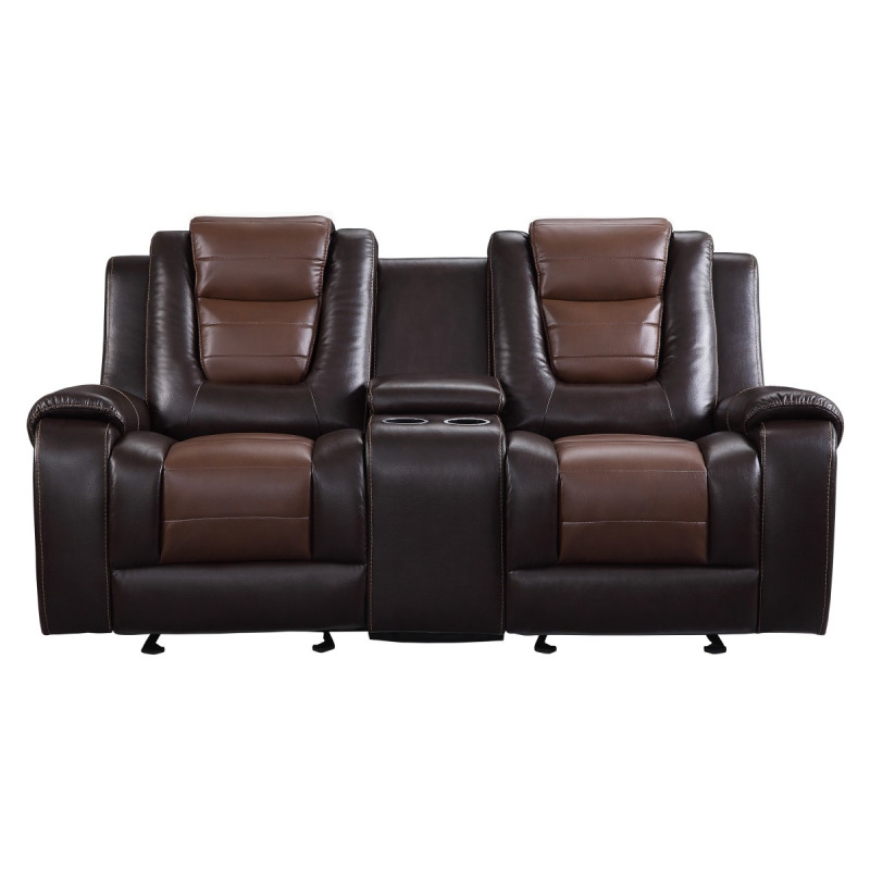 9470BR-2 Double Glider Reclining Love Seat with Center Console