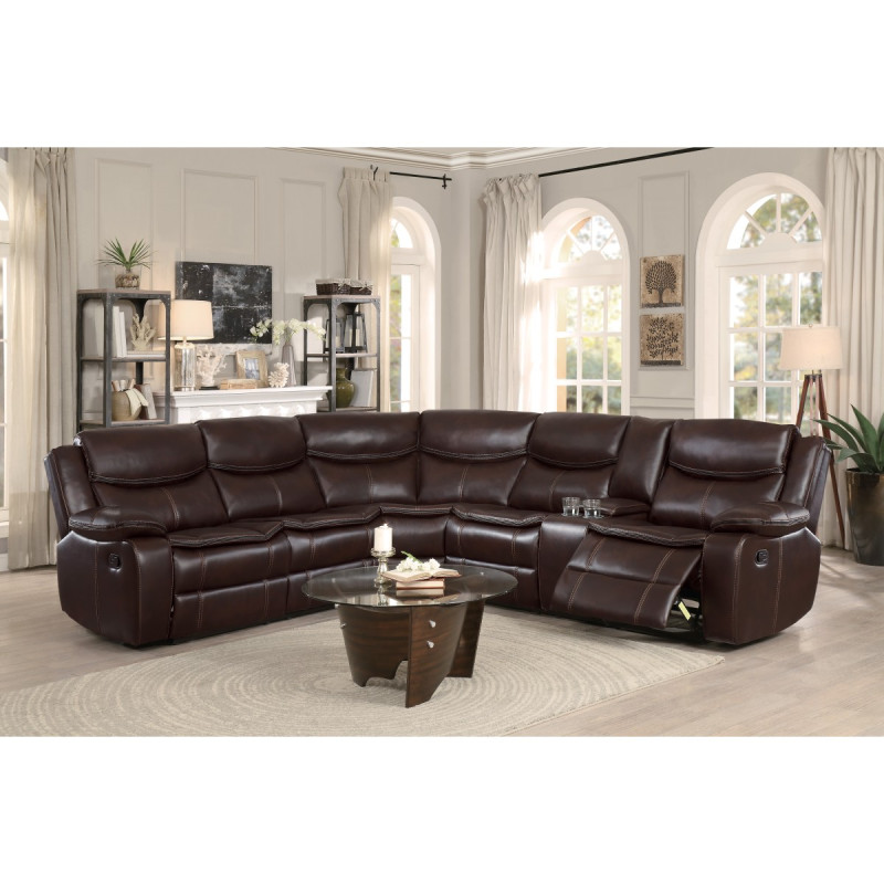 8230BRW*SC 3-Piece Sectional with Right Console