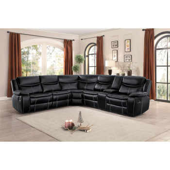 8230BLK*SC 3-Piece Sectional with Right Console