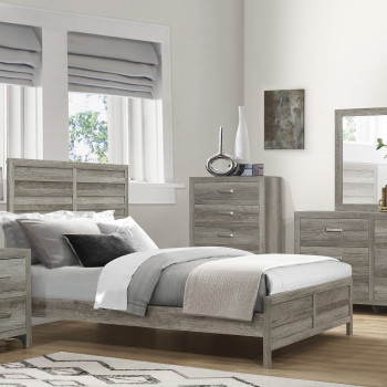 1910GYK-1CK*4 4PC SETS California King Bed + Night Stand + Dresser + Mirror