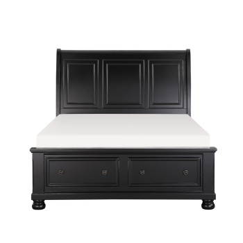 1714KBK-1CK* California King Sleigh Platform Bed with Footboard Storage
