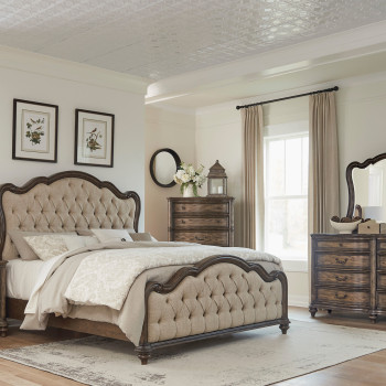 1682-1*4 4PC SETS Queen Bed + Night Stand + Dresser + Mirror