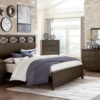 1669-1*4 4PC SETS Queen Bed + Night Stand + Dresser + Mirror