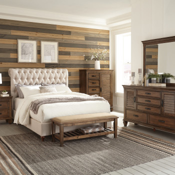 300525F-S4 4PC SETS Full Bed + Nightstand + Dresser + Mirror