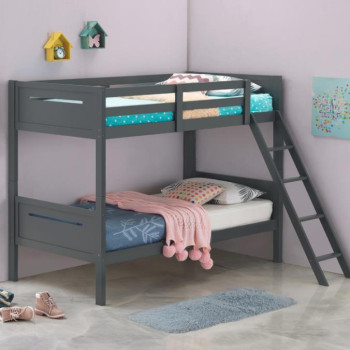 405051GRY TWIN/TWIN BUNK BED