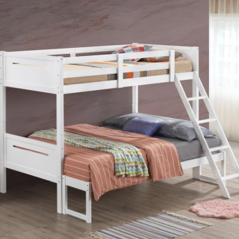 405052WHT TWIN/FULL BUNK BED