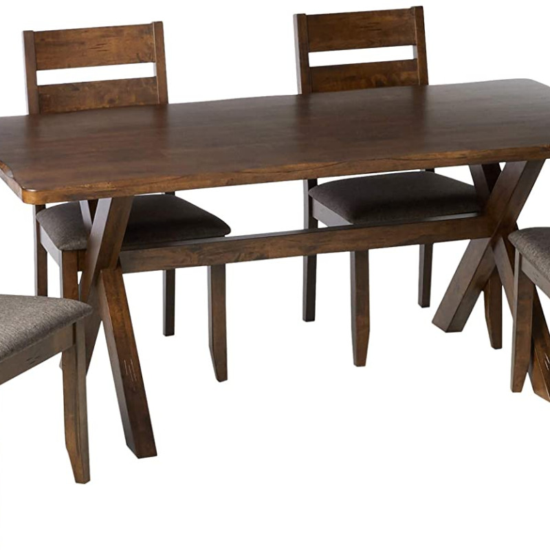 106381-S5 5PC SETS Alston X-Shaped Dining Table + 4 Side Chairs