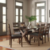 106381-S7 7PC SETS Alston X-Shaped Dining Table + 6 Side Chairs