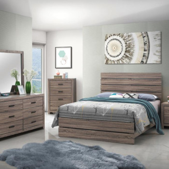 207041Q-S4 4PC SETS QUEEN BED + NIGHTSTAND + DRESSER + MIRROR