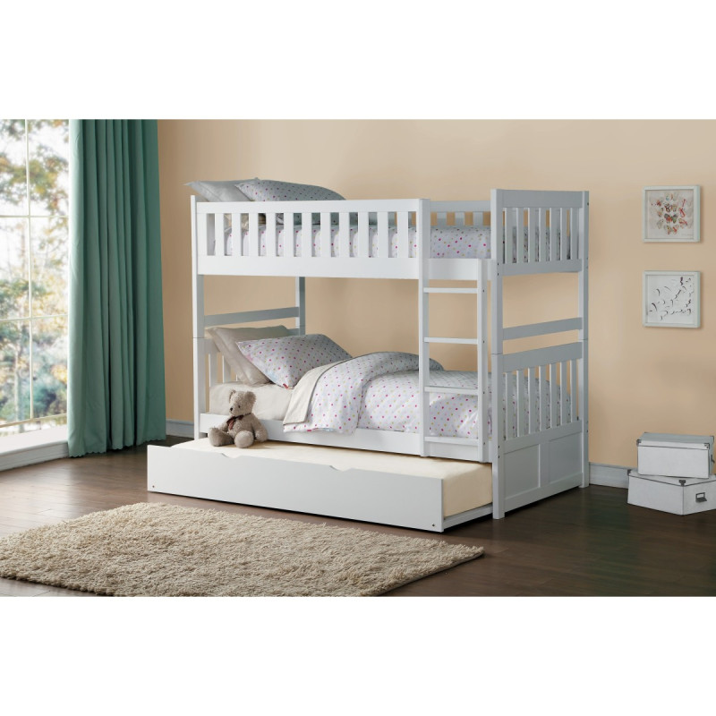 B2053W-1*R Twin/Twin Bunk Bed with Twin Trundle