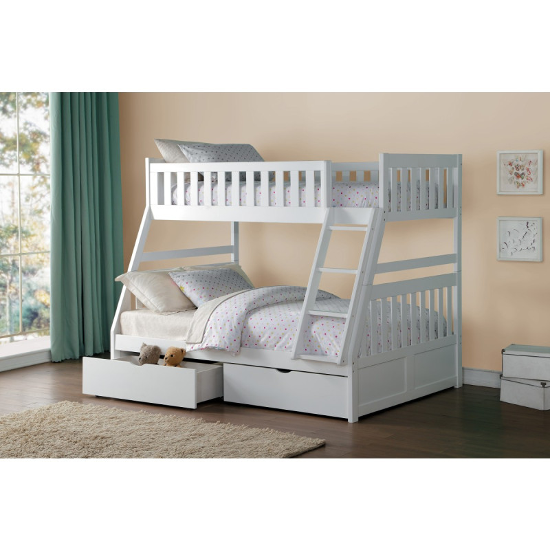 B2053TFW-1*T Twin/Full Bunk Bed with Storage Boxes