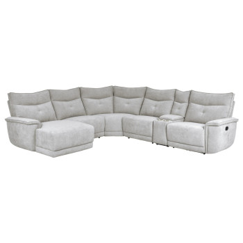 9509MGY*65LRR 6-Piece Modular Reclining Sectional with Left Chaise