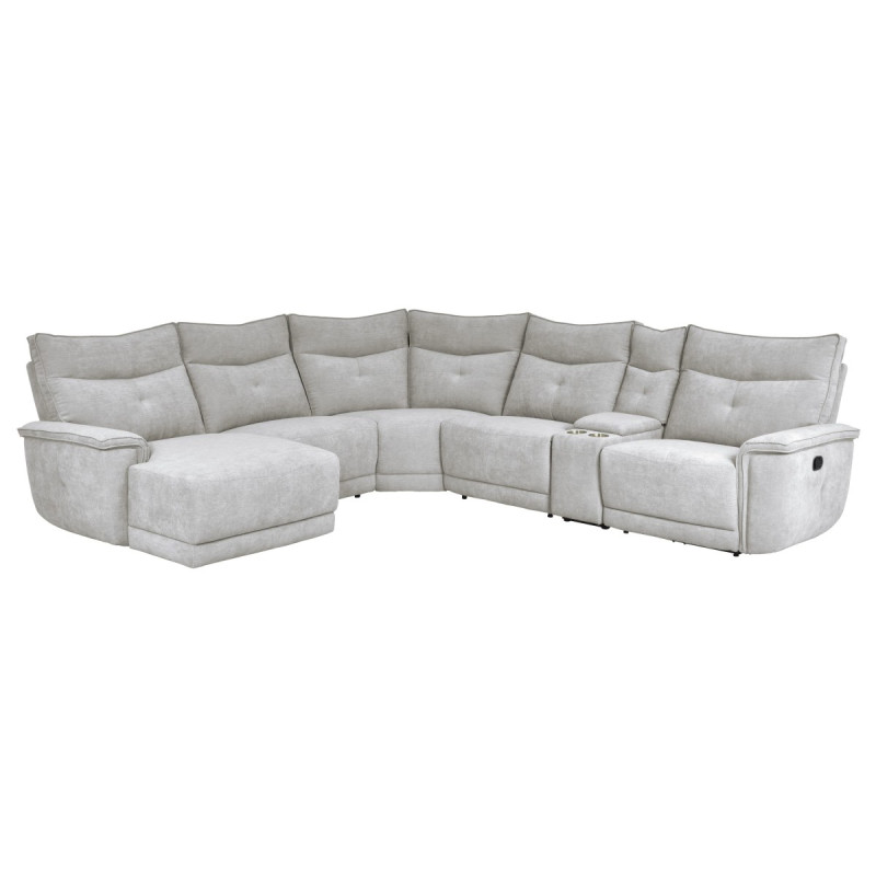 9509MGY*65LRR 6-Piece Modular Reclining Sectional with Left Chaise