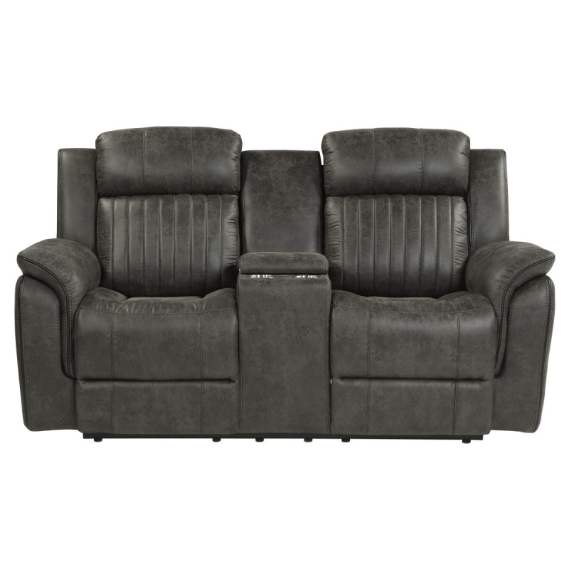 9479BRG-2 Double Reclining Love Seat with Center Console