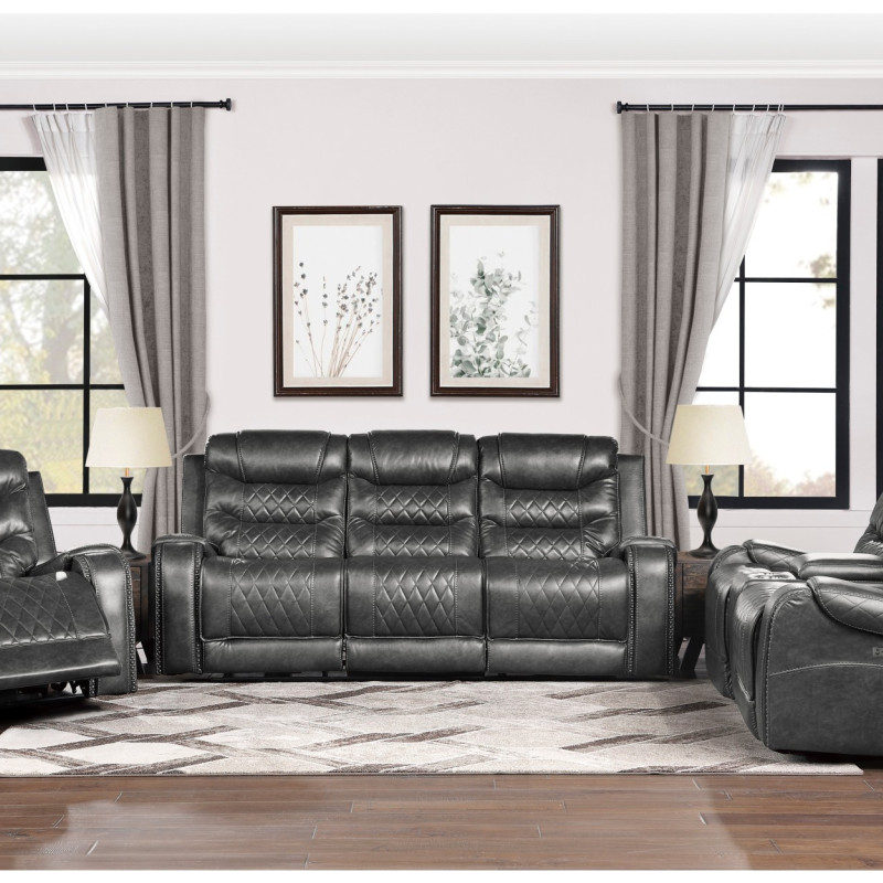 9405GY*3PW 3pc Set: Sofa, Love, Chair
