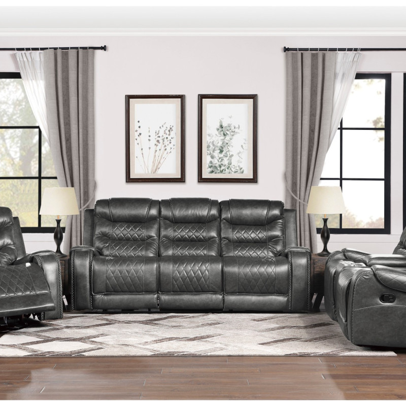 9405GY*3 3pc Set: Sofa, Love, Chair