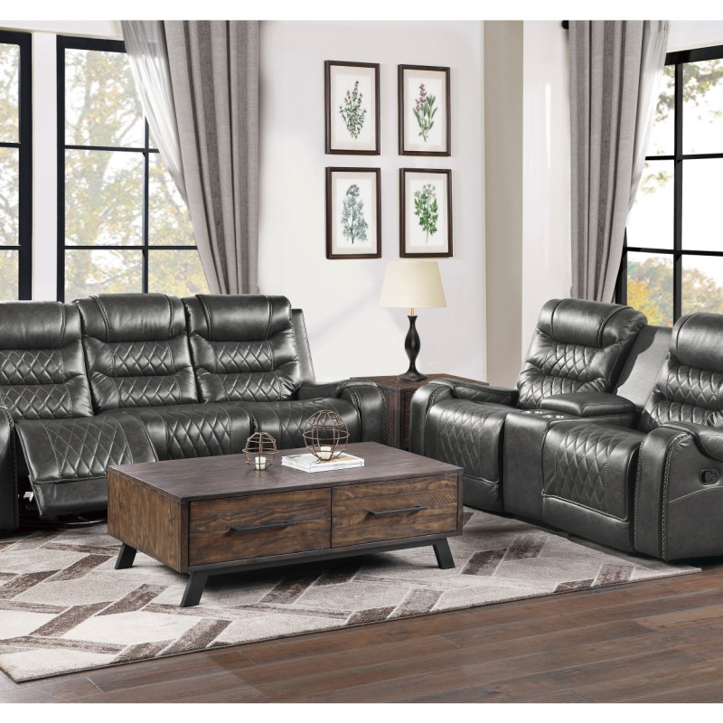 9405GY*2 2pc Set: Sofa, Love