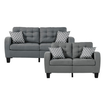 8202GRY*2 2pc Set: Sofa, Love