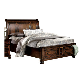 2159-1* Queen Sleigh Platform Bed with Footboard Storage