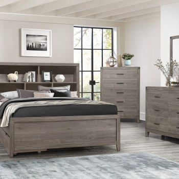 2042NB-1*4 4PC SETS Queen Platform Bed + NS + D + M