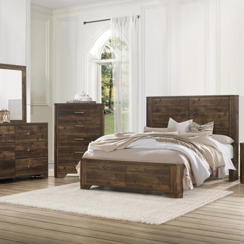 1509-1*4 4PC SETS Queen Bed + Night Stand + Dresser + Mirror