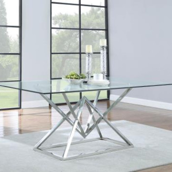 109451 RECT GLASS DINING TABLE