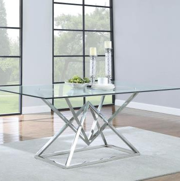 109451 RECT GLASS DINING TABLE