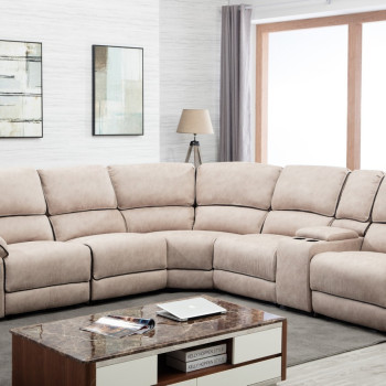 7098 - Beige Power Reclining Sectional