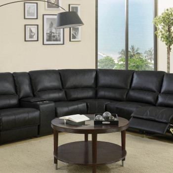 7096 - Black Sectional