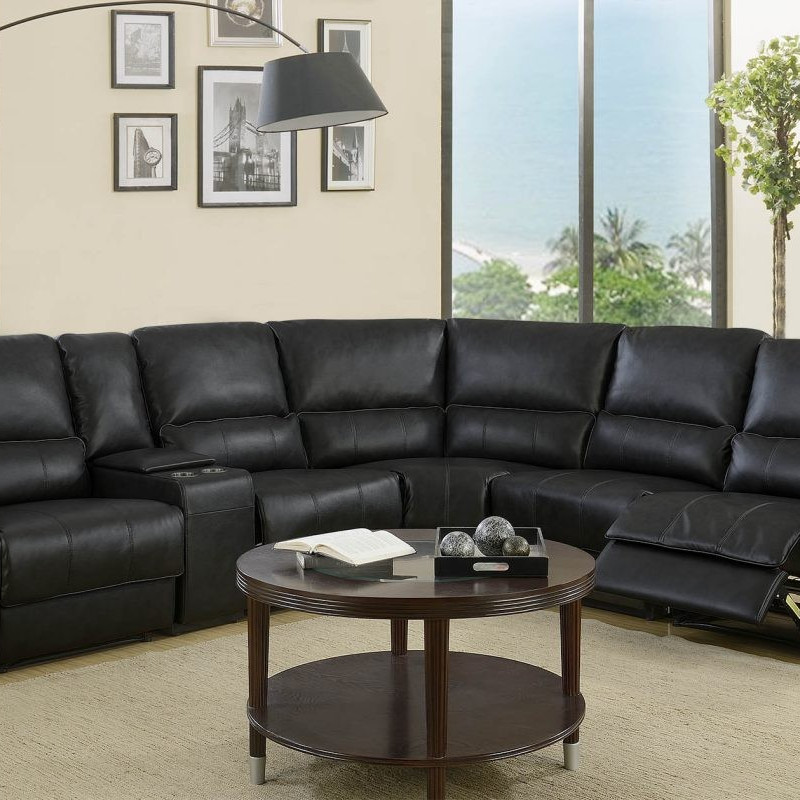 7096 - Black Sectional