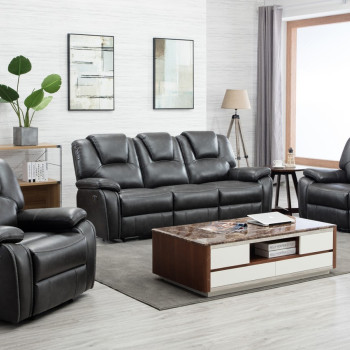 7993 - Gray 2PC SETS Power Reclining Sofa + Power Reclining Loveseat