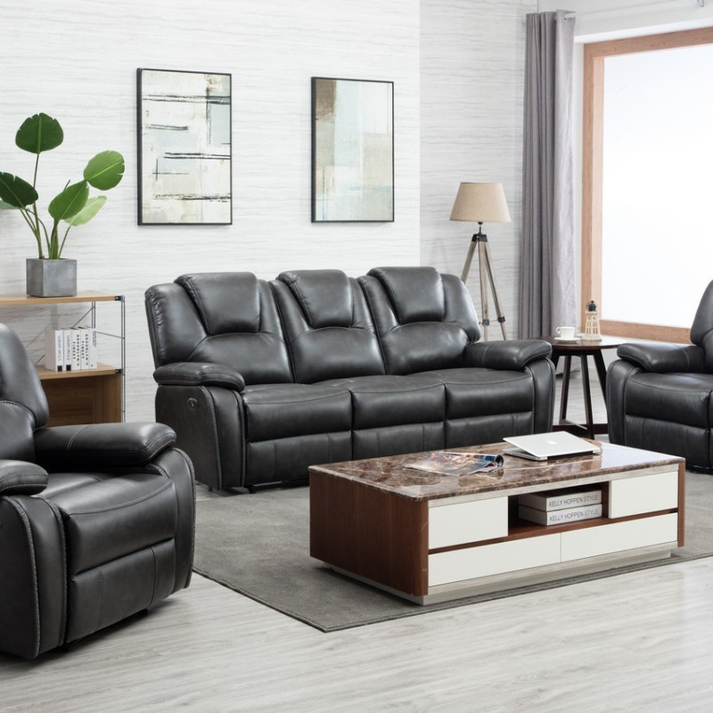 7993 - Gray 2PC SETS Power Reclining Sofa + Power Reclining Loveseat