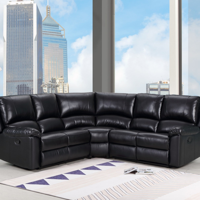 9241 - Black Power Reclining Sectional