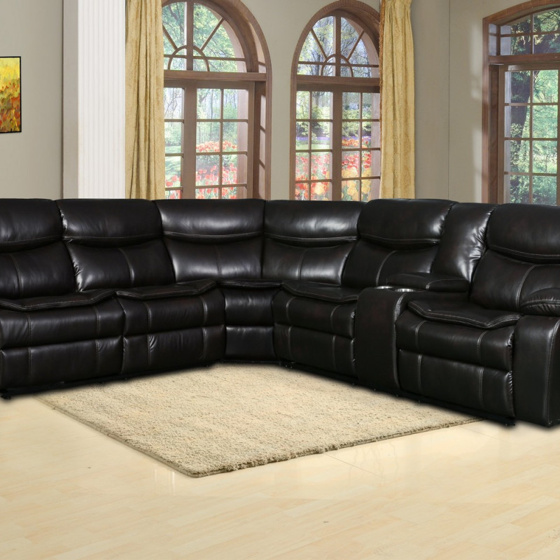 6967 - Brown Reclining Sectional