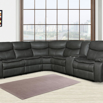 6967 - Gray Reclining Sectional