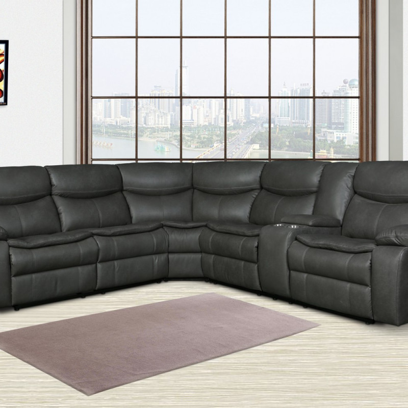 6967 - Gray Reclining Sectional