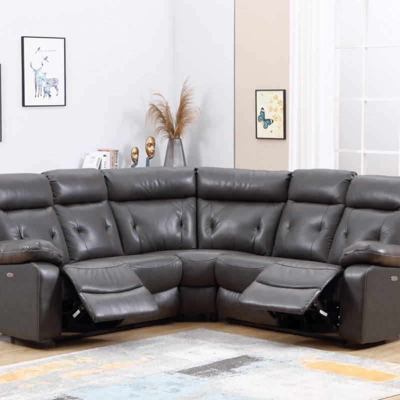 9443 - Dark Gray Sectional with Power Recliners