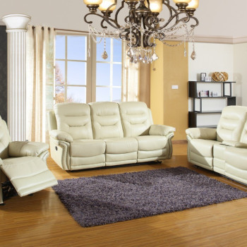 9392 - Beige 2PC SETS Sofa + Console Loveseat