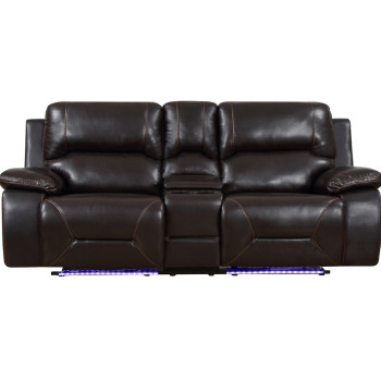 9422 - Brown Console Loveseat