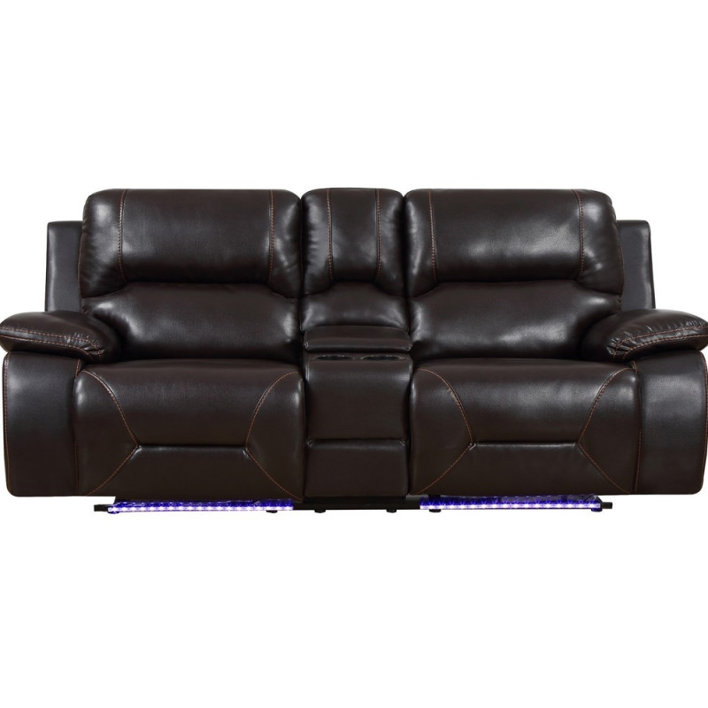 9422 - Brown Console Loveseat
